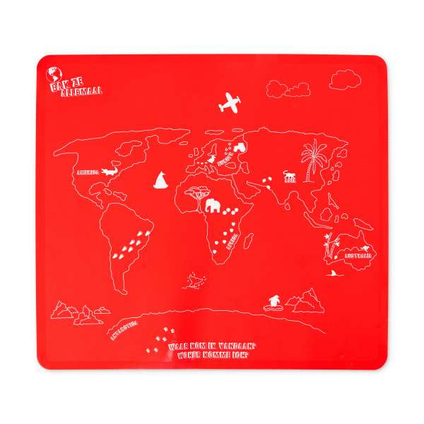 Bakmat dieren - rood - 36x32 cm