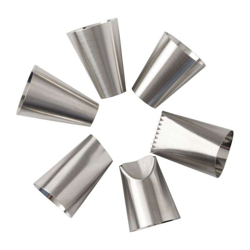 Spuitmondjes rond - RVS - set van 6