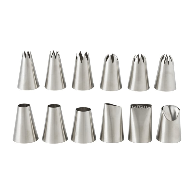 Spuitmondjes rond - RVS - set van 6