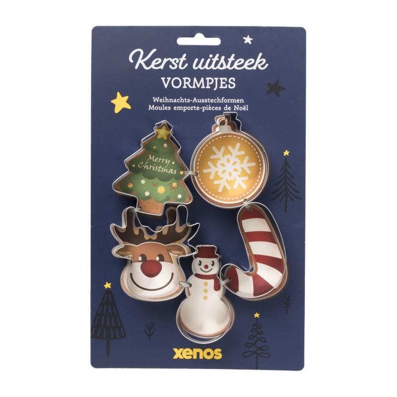 Kerst uitsteekvormpjes - set van 5