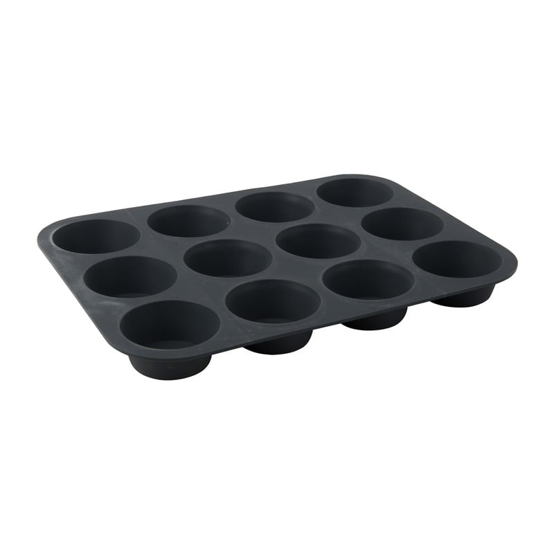 Cupcakevorm siliconen - grijs - 33x25x3 cm