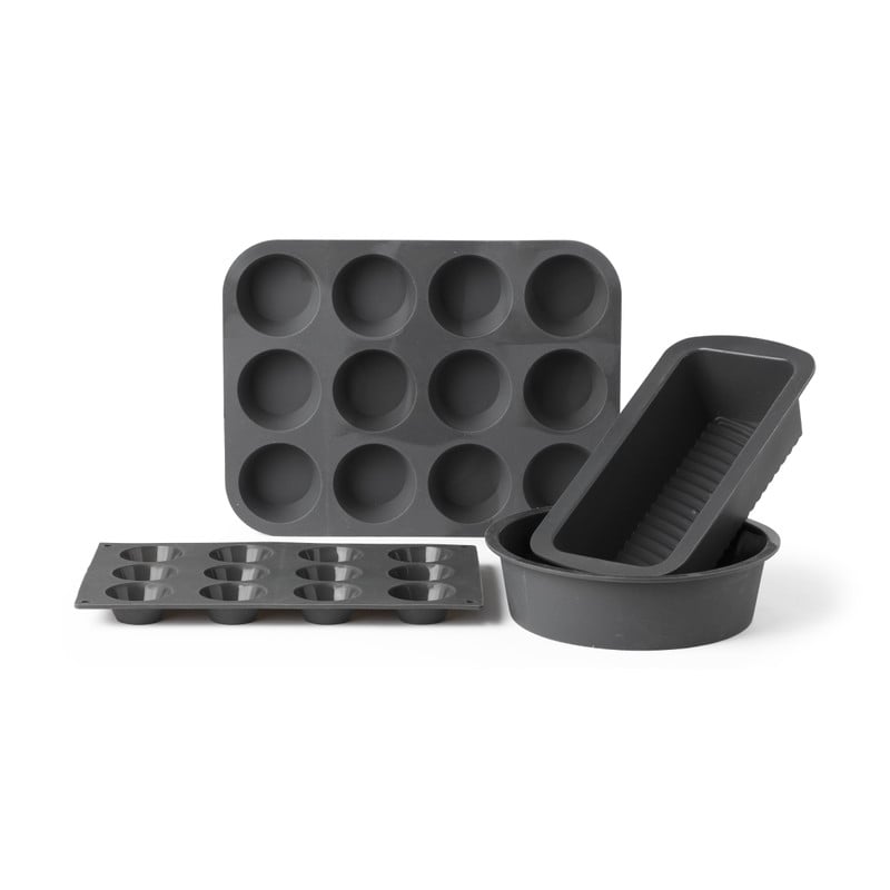 Cupcakevorm siliconen - grijs - 30x17.5x2 cm