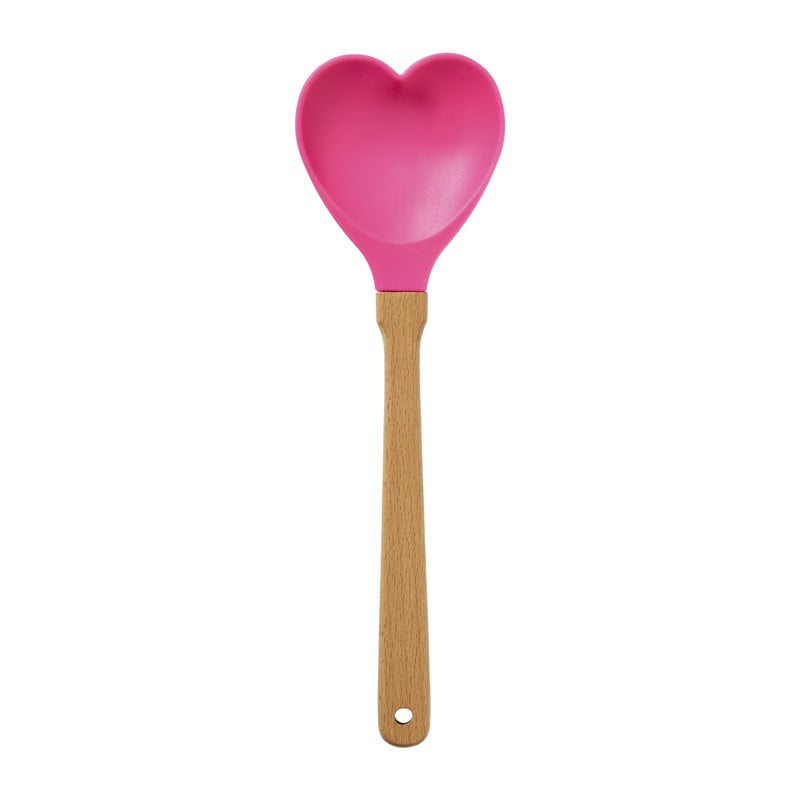 Spatel hartje - roze/bruin