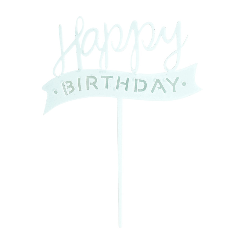 Tasty Me cake topper - Happy Birthday - blauw