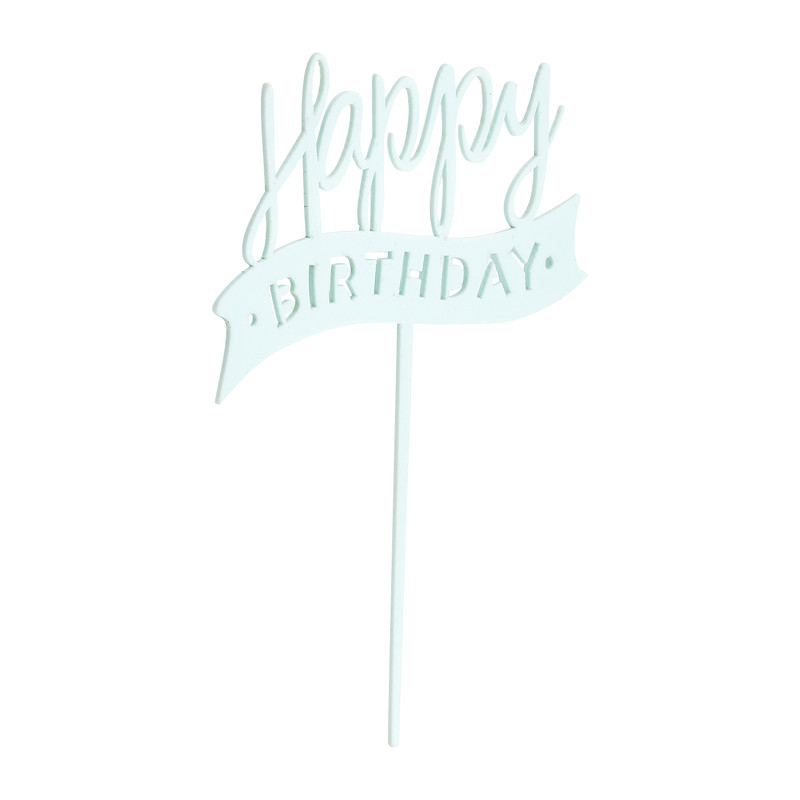Tasty Me cake topper - Happy Birthday - blauw