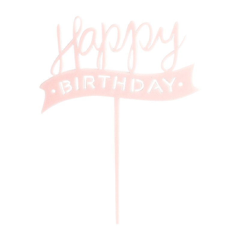Tasty Me cake topper - Happy Birthday - roze