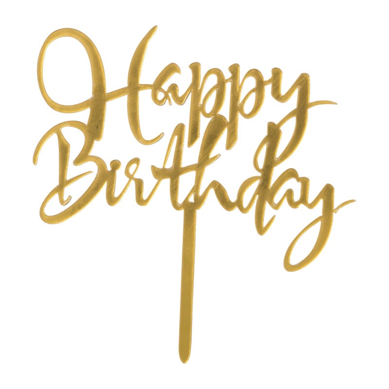 Tasty Me cake topper - Happy Birthday - goud
