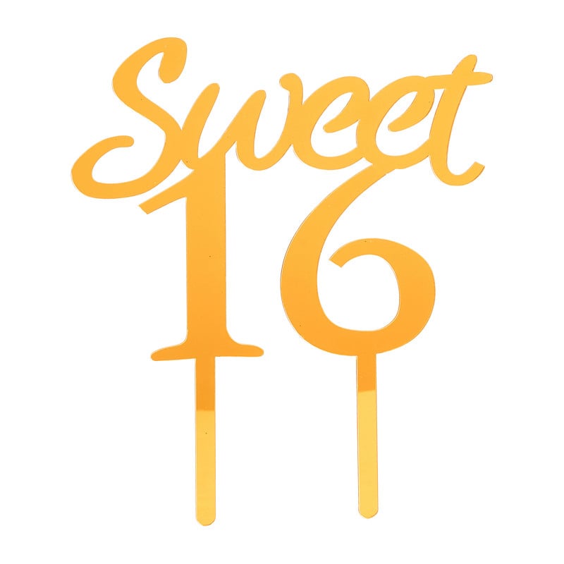 Tasty Me cake topper - Sweet 16 - goud