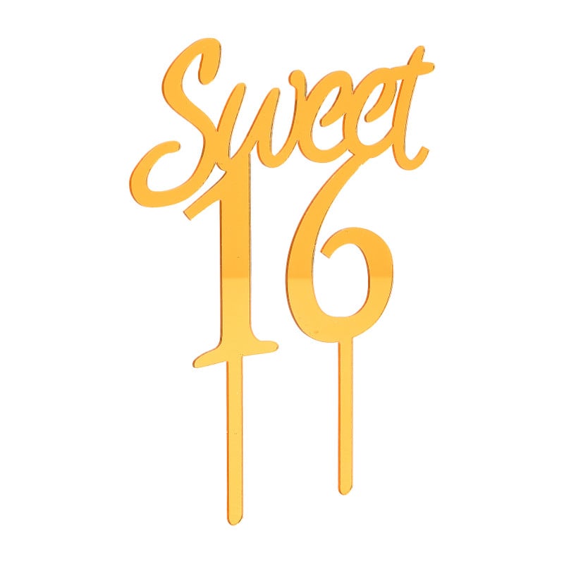 Tasty Me cake topper - Sweet 16 - goud
