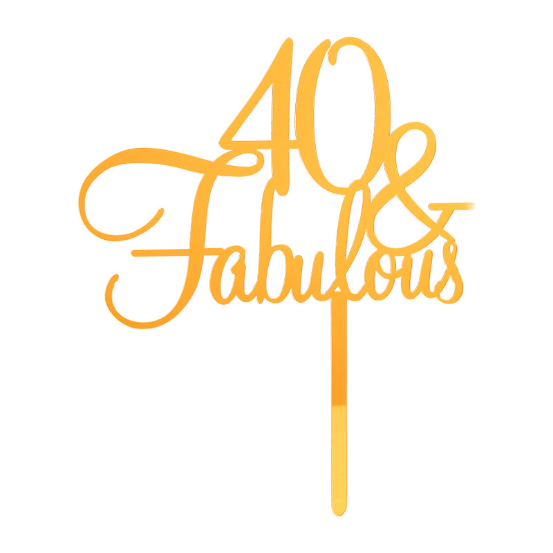 Tasty Me cake topper - 40 & fabulous - goud