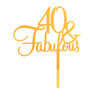 Tasty Me cake topper - 40 & fabulous - goud