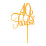 Tasty Me cake topper - 40 & fabulous - goud