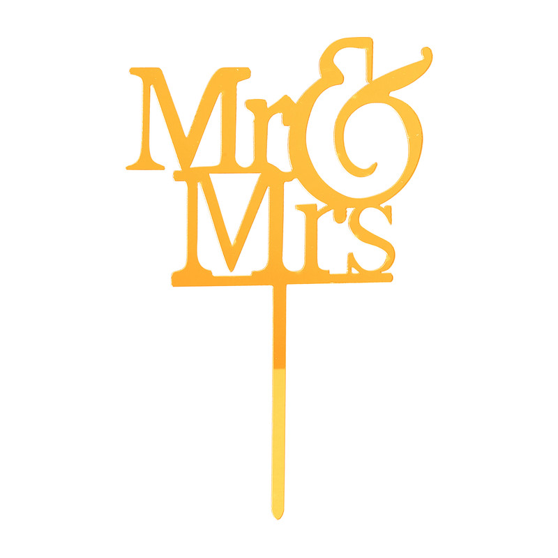 Tasty Me cake topper - Mr & Mrs - goud