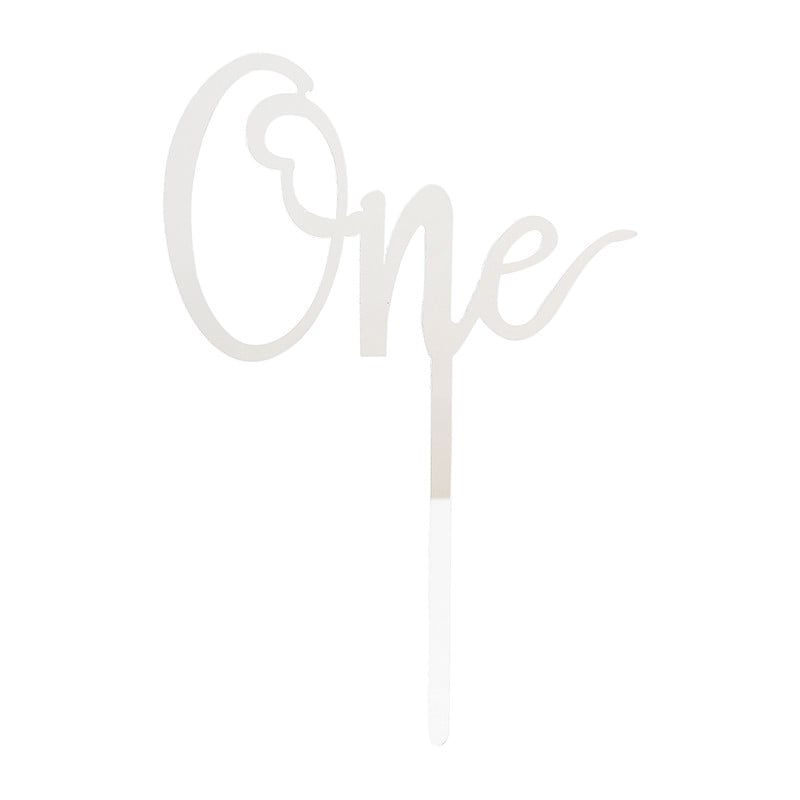 Tasty Me cake topper - One - zilver