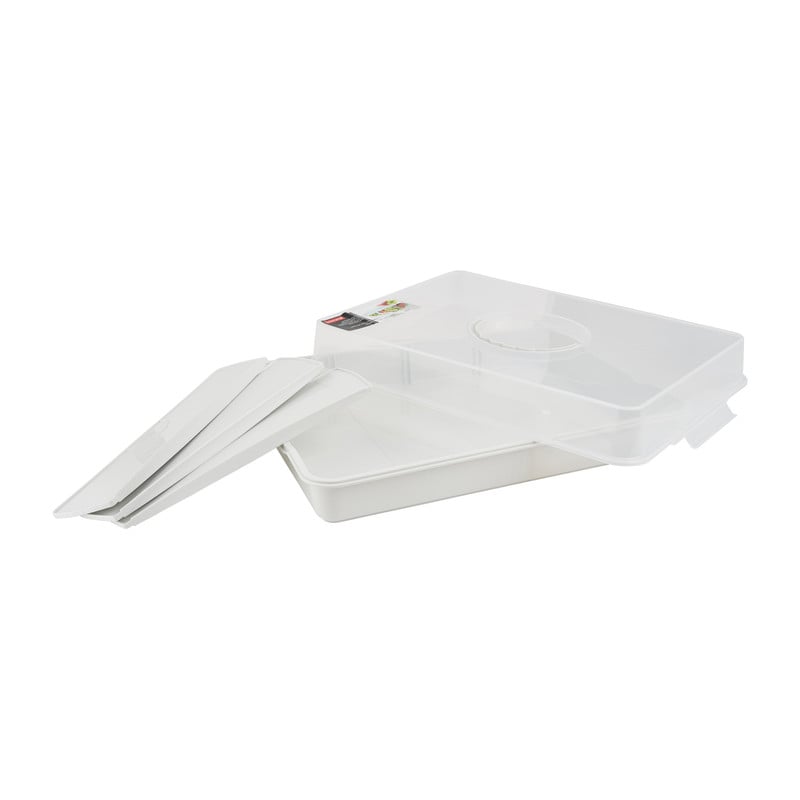 Party tray met deksel - wit - 38x28x10 cm
