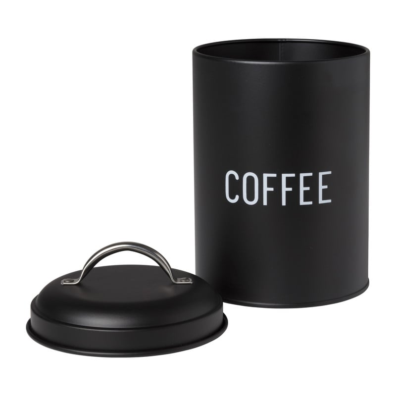 Voorraadblik coffee - zwart - ø11x15 cm