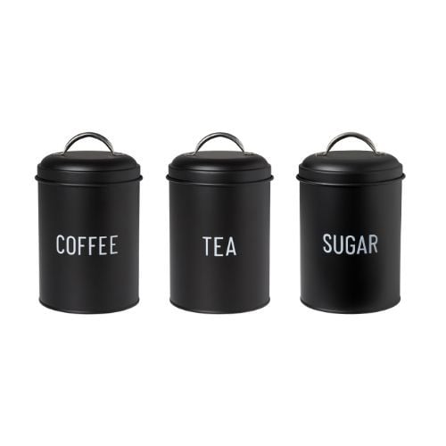 Voorraadblik coffee - zwart - ø11x15 cm