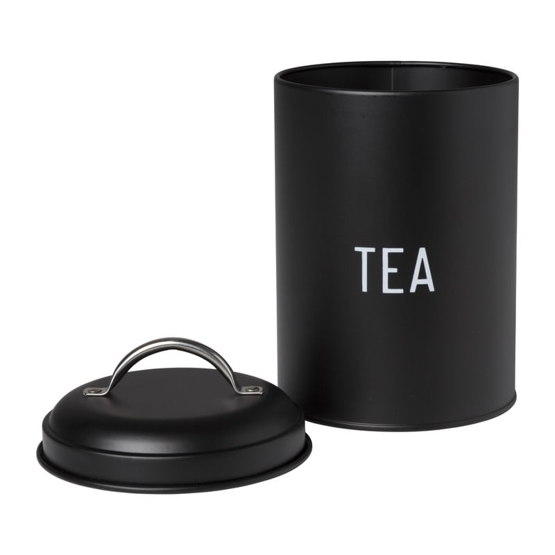Voorraadblik tea - zwart - ø11x15 cm