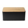 Broodtrommel met plank - zwart - 31x17x14 cm 
