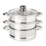Stoompan zilver - 3 delig - 24x23x28 cm 