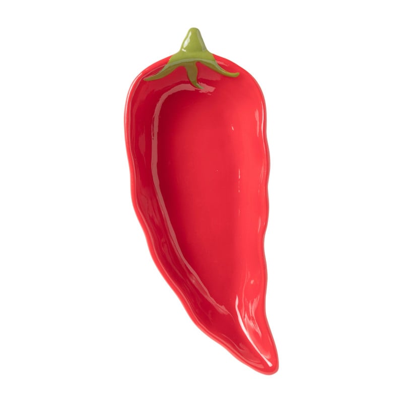 Schaal peper groot - rood - 4.5x28x11 cm