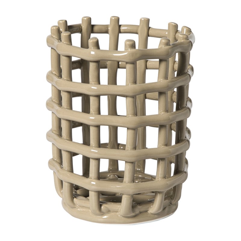 Keukengerei pot keramiek - beige - ø13.5x17 cm