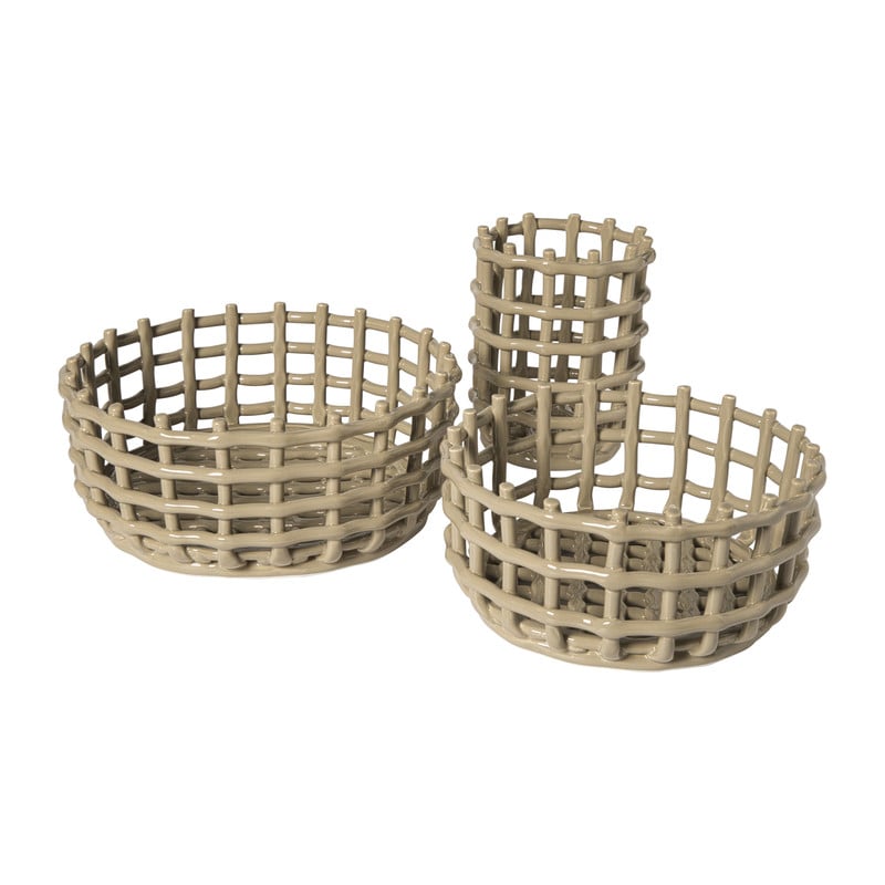 Keukengerei pot keramiek - beige - ø13.5x17 cm