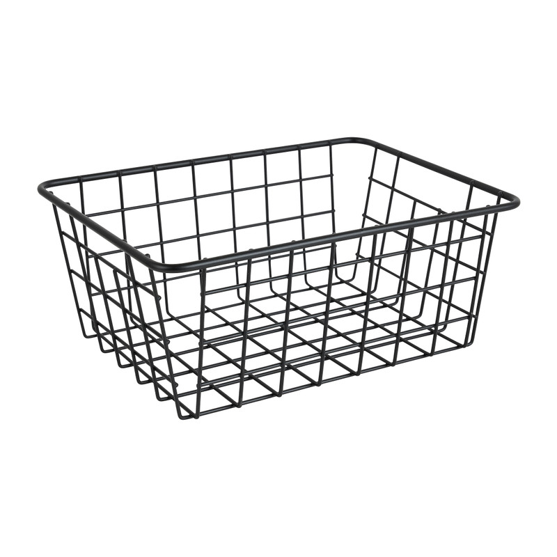 Draadmand medium - zwart - 24x18x10 cm