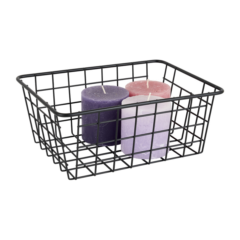 Draadmand medium - zwart - 24x18x10 cm