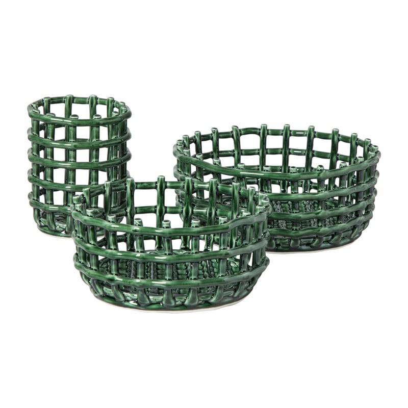 Mand keramiek klein - groen - ø23x11 cm