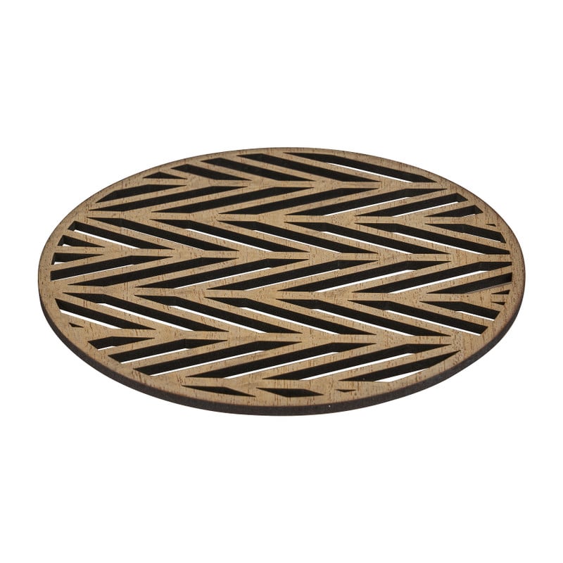 Panonderzetter hout grafisch - 18 cm