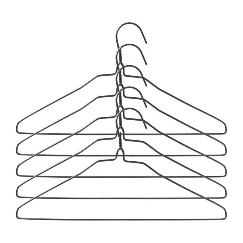 Kledinghangers - zwart - set van 5