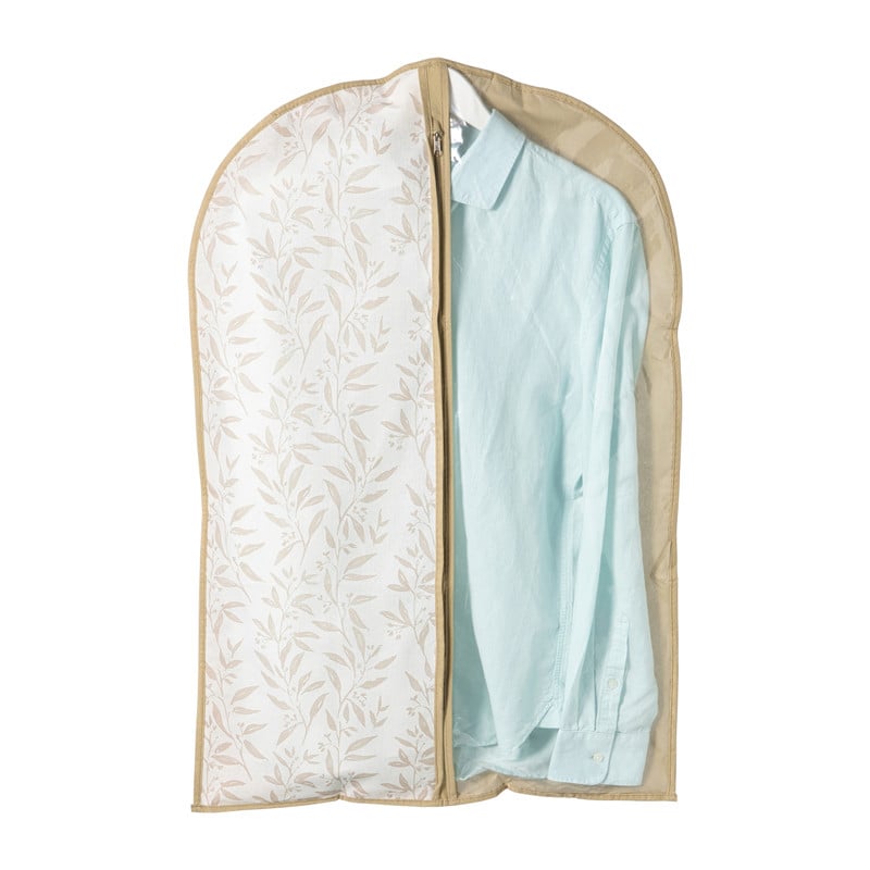 Kledinghoes leafs - bruin/beige - 90x60x15 cm