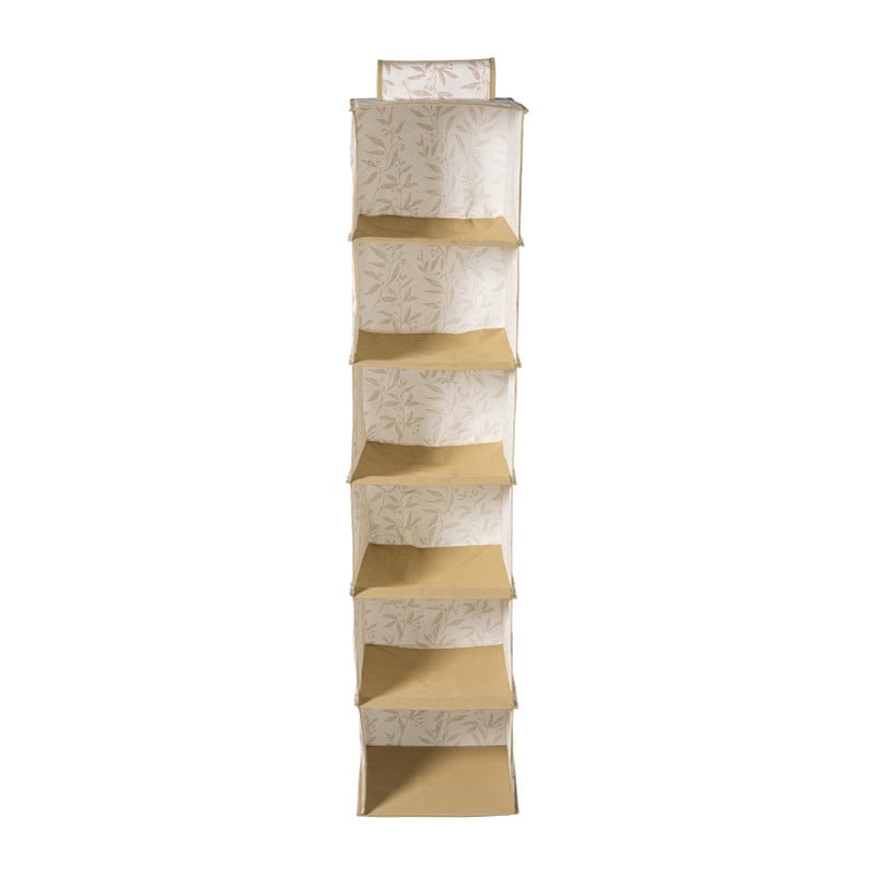 Hang organiser leafs met 6 vakken - bruin/beige - 125x30x30 cm