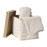 Opbergdoos met deksel leafs - bruin/beige - 30x24x22 cm