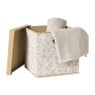 Opbergdoos met deksel leafs - bruin/beige - 30x30x30 cm