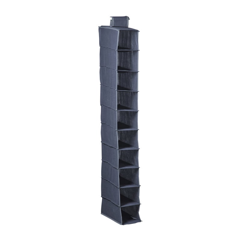 Hang organiser met 10 vakken - grijs - 154x34x6 cm