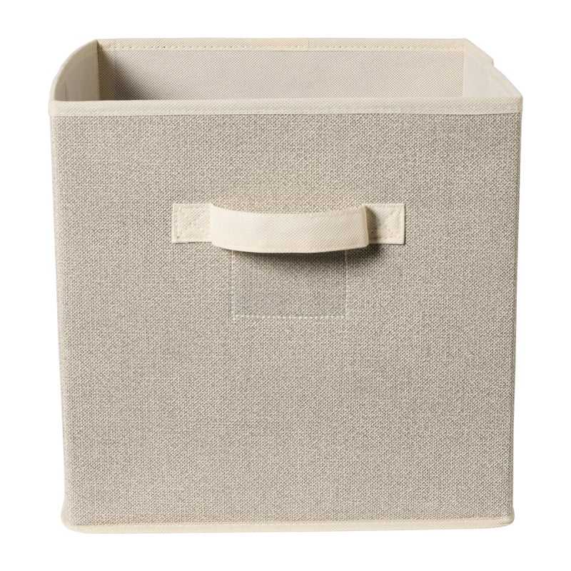 Opbergbox linnen look - beige - 30x30x30 cm 