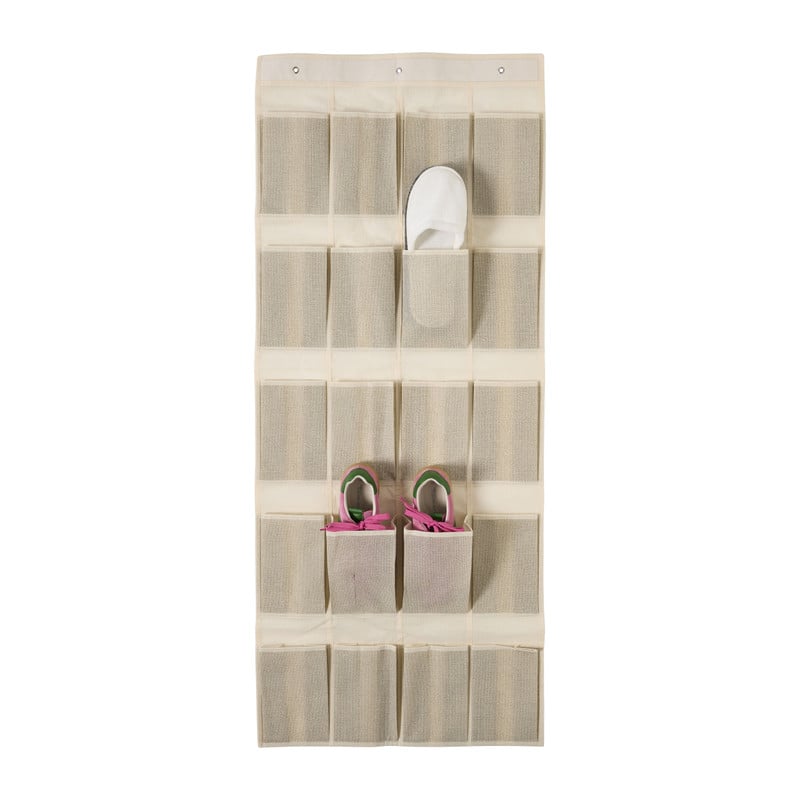 Hangorganiser schoenen 20 vakken - beige - 56x136 cm 