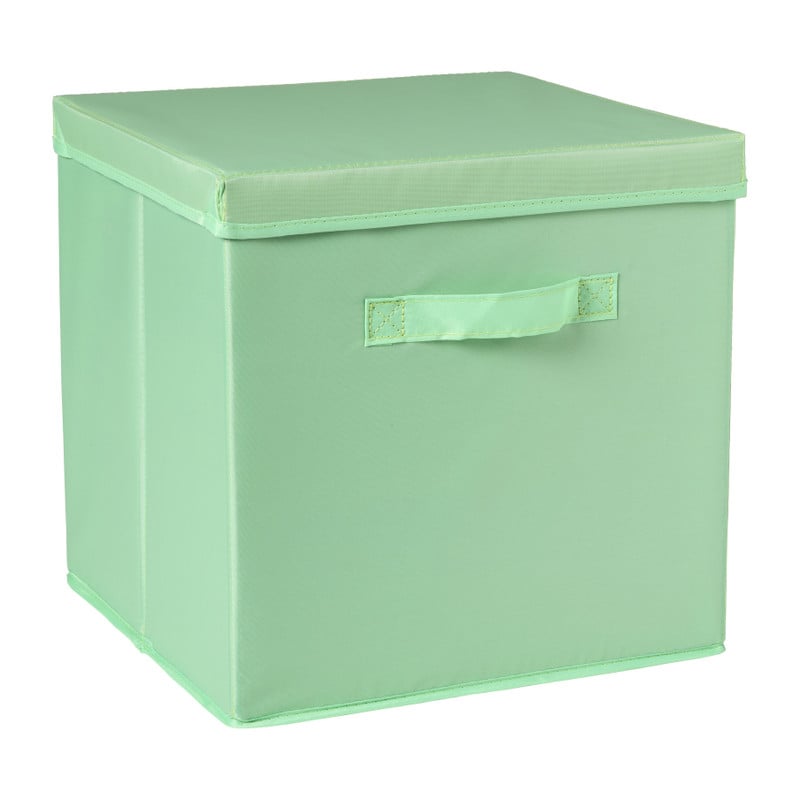 Opbergdoos met deksel - groen - 35x30x15 cm 