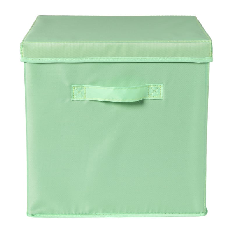 Opbergdoos met deksel - groen - 35x30x15 cm 