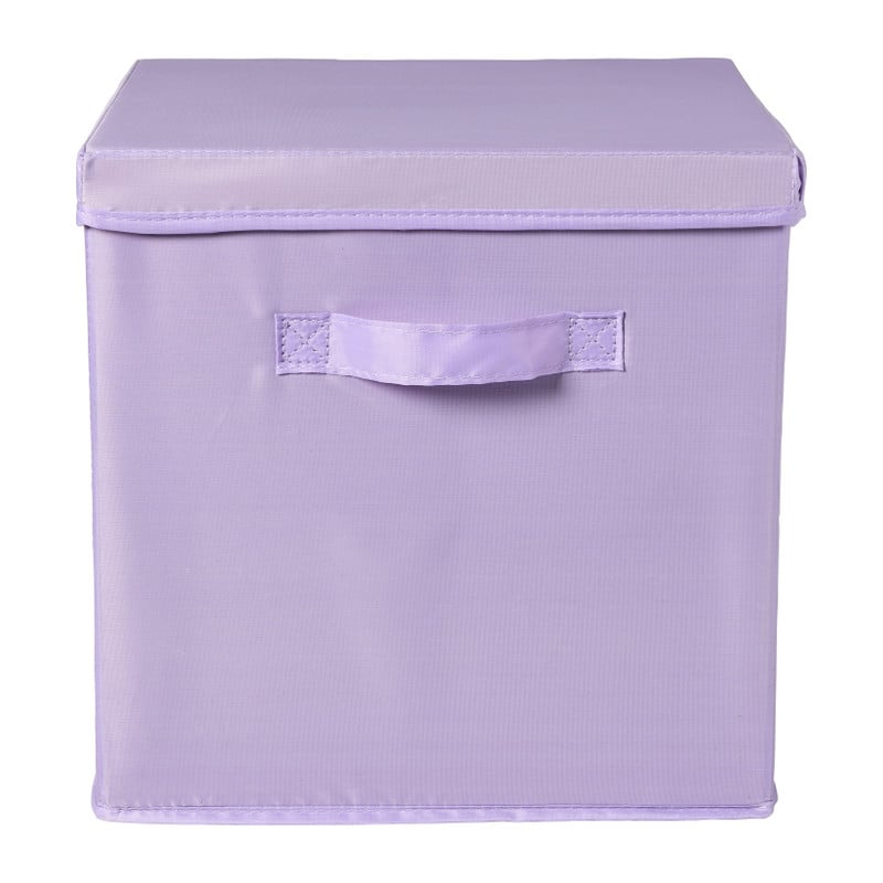 Opbergdoos met deksel - paars - 35x30x15 cm 