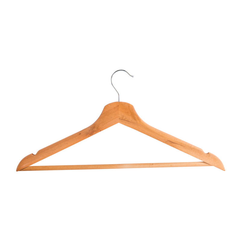 Houten kledinghanger - bruin - set van 5