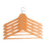 Houten kledinghanger - bruin - set van 5