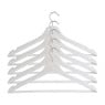 Houten kledinghangers - wit - set van 5