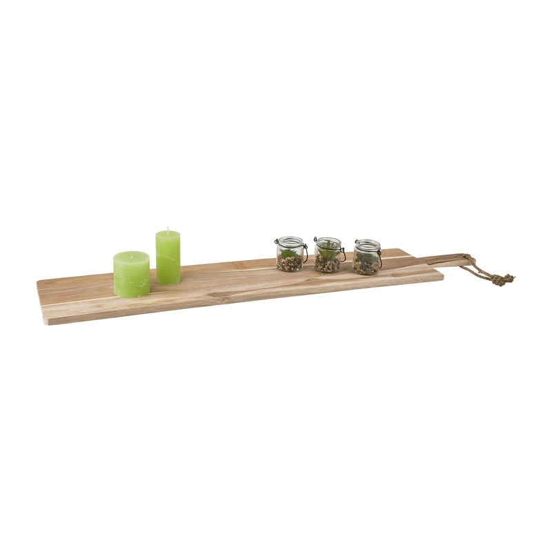 Borrelplank teak met grip - 100x20x1,2 cm
