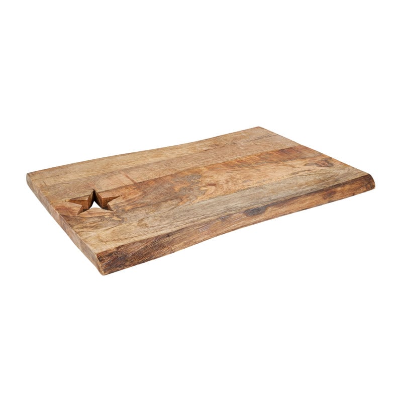 Serveerplateau ster - mangohout - 30,8x46x2,5 cm 