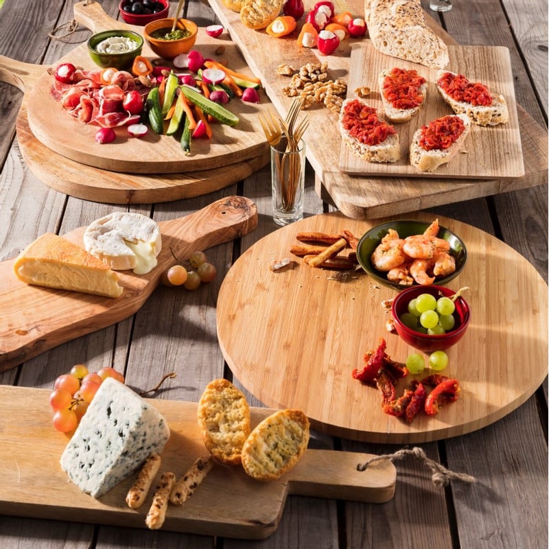 Borrelplank van mangohout - rond - 50x40 cm 