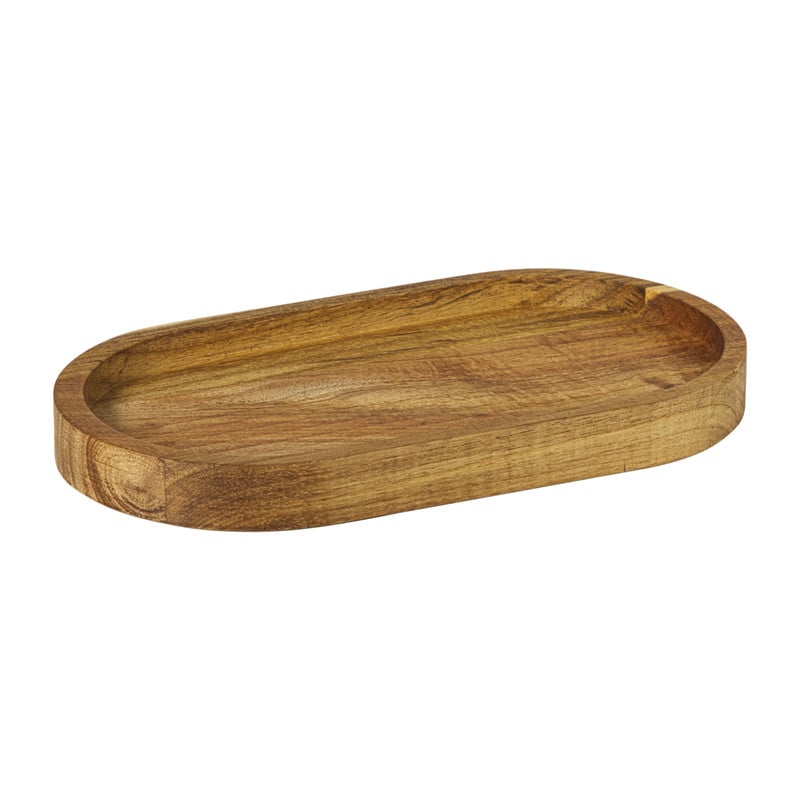Mini dienblad acacia - bruin - 20x11 cm