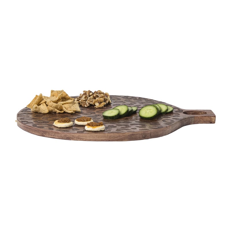 Borrelplank met luipaard print - ø37 cm
